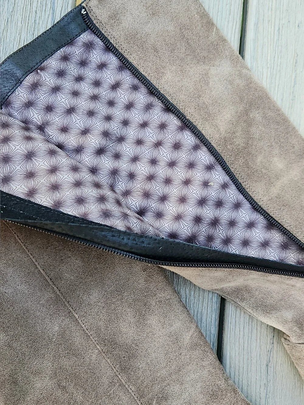 Crown By Born Olana Over-the-Knee Suede Wedge Boots in Taupe